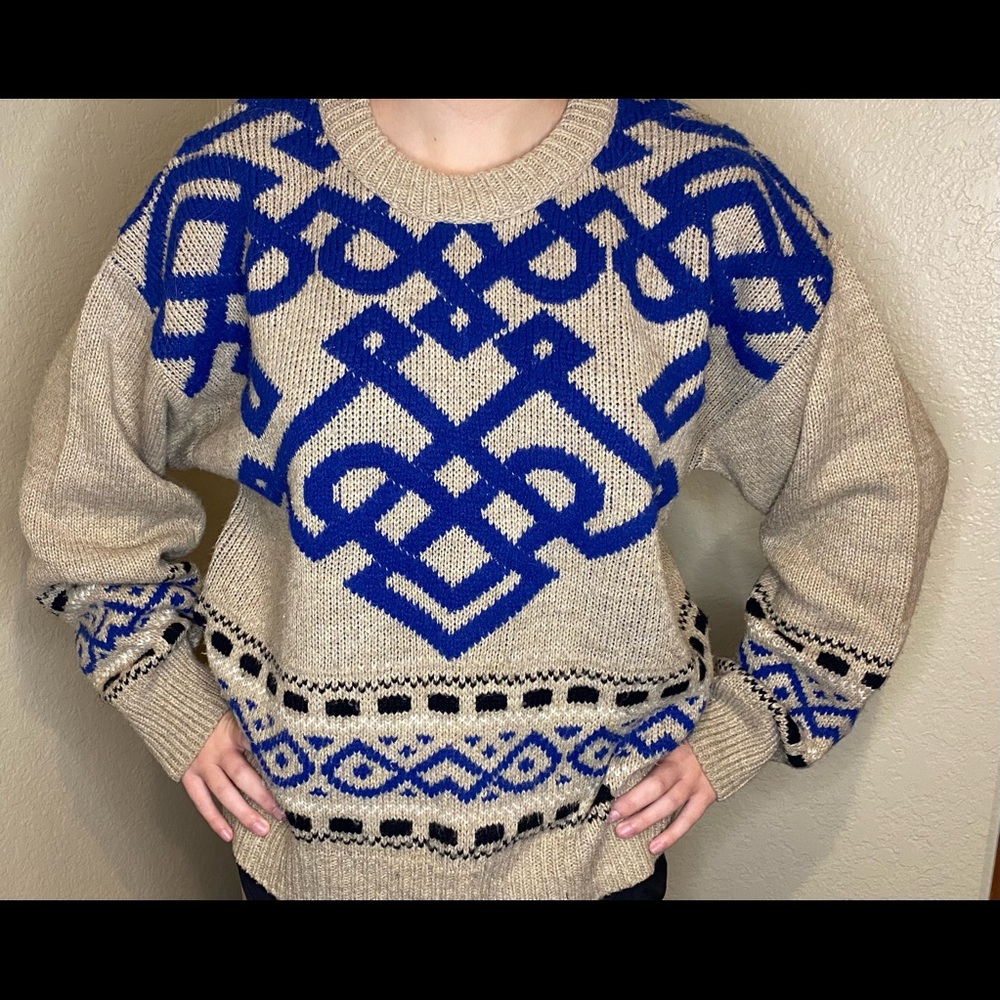 Urban Renewal Fair Isle 80s Sweater Size Large